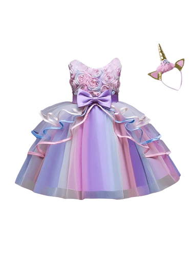 Girls Unicorn Dress - Perfect for Birthdays! -, Dresses , Drestiny , 10T, 4T, 5T, 6T, 7T, 8T, 9T, Australia, Girls, Knee Length Dresses, New Zealand, Pink, Purple, TD, United Kingdom, United States , Drestiny , www.shopdrestiny.com